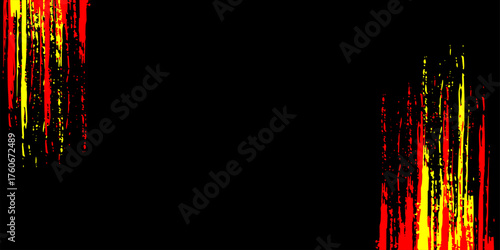 An energetic abstract design with red, orange, and yellow streaks on a deep black background. The fiery digital effect creates a sense of speed, heat, and modern intensity.