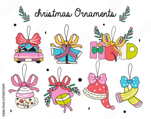 Festive Christmas Ornaments: A delightful assortment of charming, hand-drawn Christmas ornaments, each one a miniature work of art and designed to spread festive cheer.