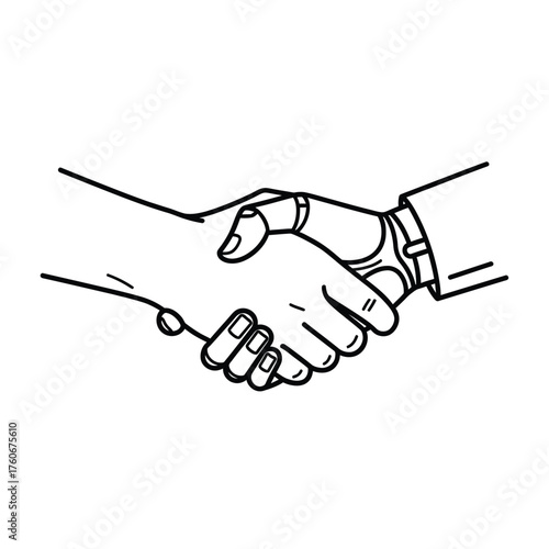 Human and robot handshake human hand partnership