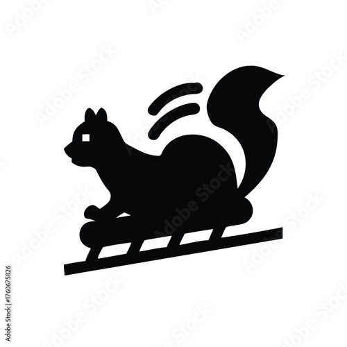 Squirrel riding a roller coaster with playful fun and energetic excitement Vector illustration