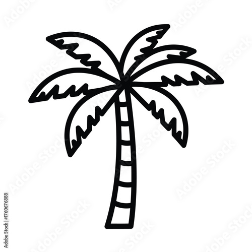 Palm tree outline tropical nature