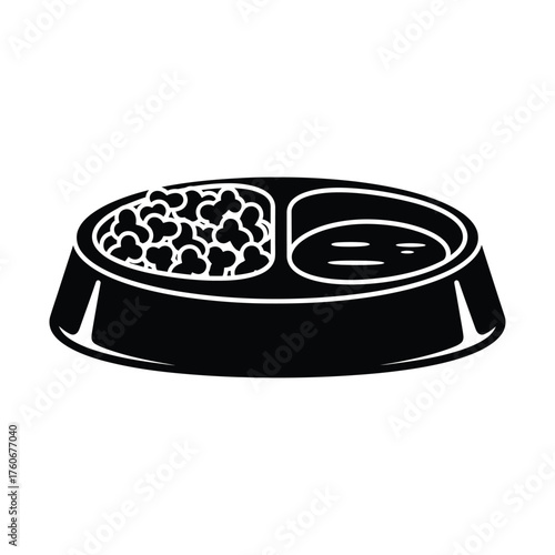 Pet food and water bowl pet bowl divided