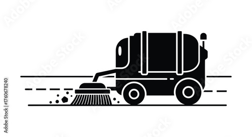 Street sweeper cleaning road debris sanitation
