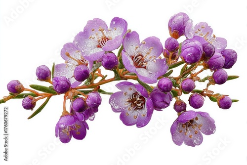 Beautiful Purple Flowers With Delicate Petals and Vivid Yellow Centers in Stunning Close-Up View