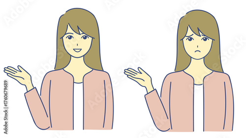 説明する若い女性　ai