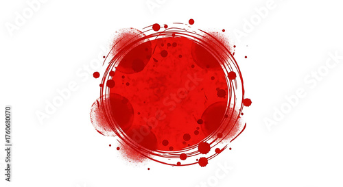 Red Watercolor Circle Splash, Abstract Paint Stain Background Design