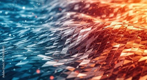 Dynamic surface of shimmering waves in vibrant colors under changing light