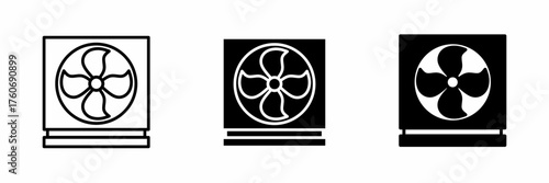 Vector illustration of a black fan