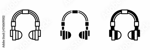 Vector illustration of a black headphone