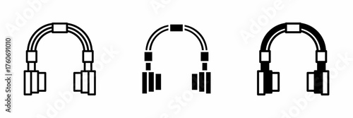 Vector illustration of a black headphone