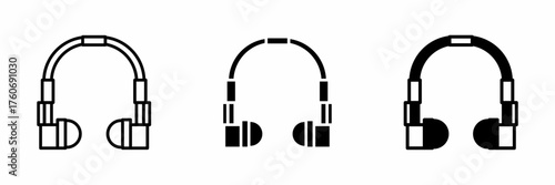 Vector illustration of a black headphone