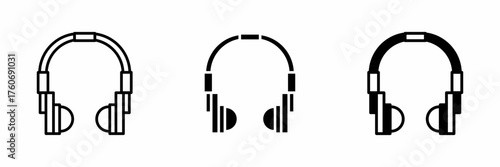 Vector illustration of a black headphone