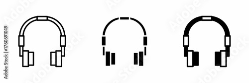 Vector illustration of a black headphone