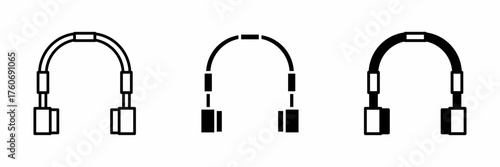 Vector illustration of a black headphone