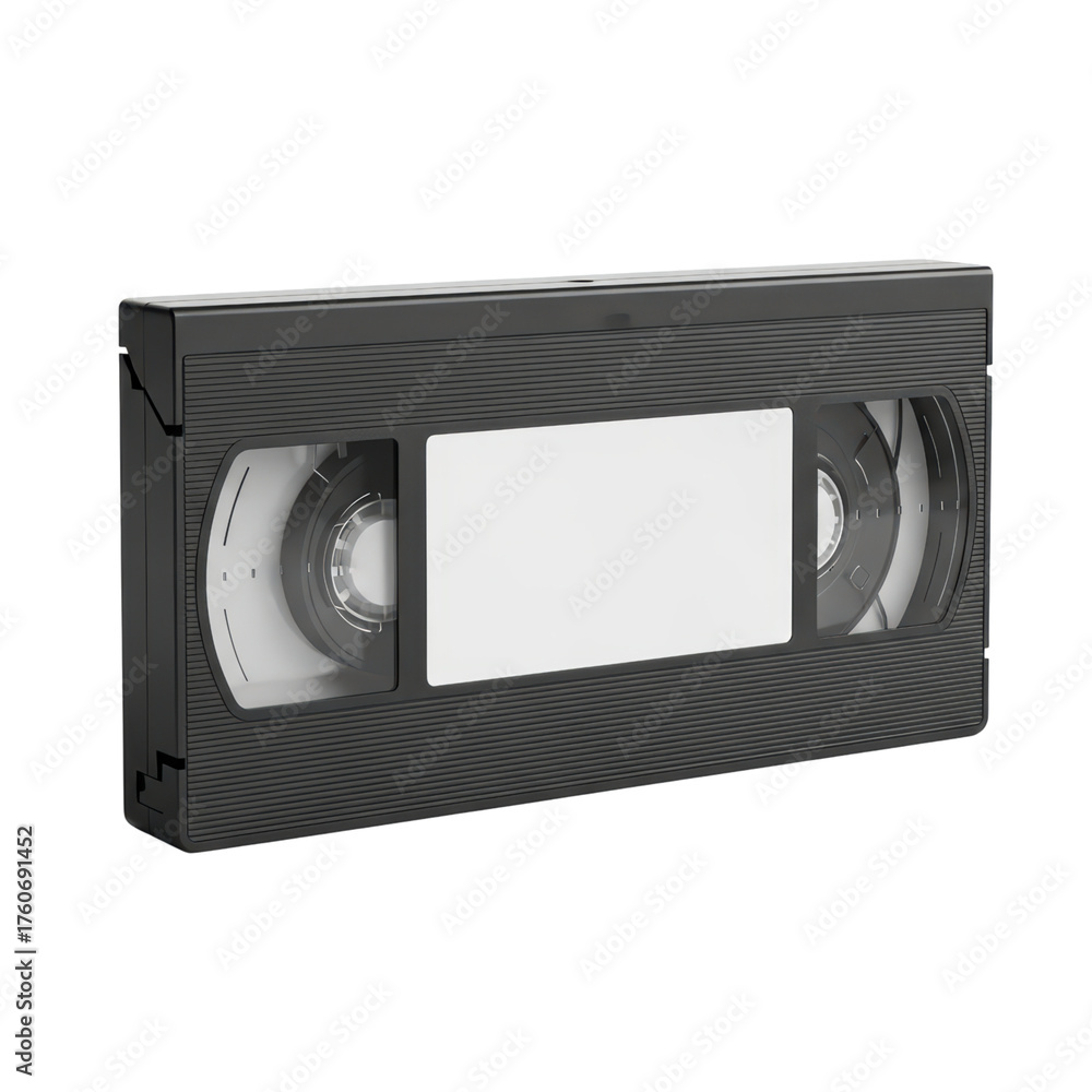 Obraz premium Retro vhs tape with transparent background illustrating vintage media storage