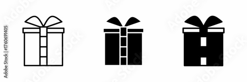 Vector illustration of a black gift box