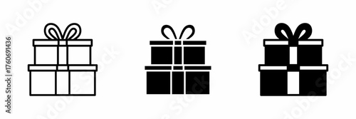 Vector illustration of a black gift box