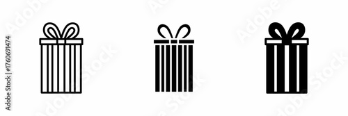 Vector illustration of a black gift box