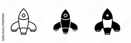 Vector illustration of a black rocket