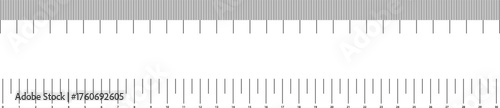 Ruler scale with markings and numbers in Inch centimeters and millimeters units, measuring metric scale. Graduated ruler vector illustration on a white background. Various measurement scales