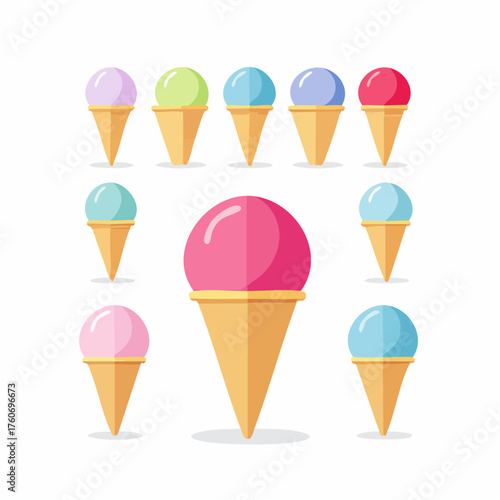 ice cream icons set