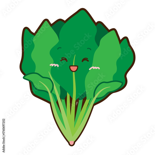 喜ぶほうれん草キャラクターイラスト