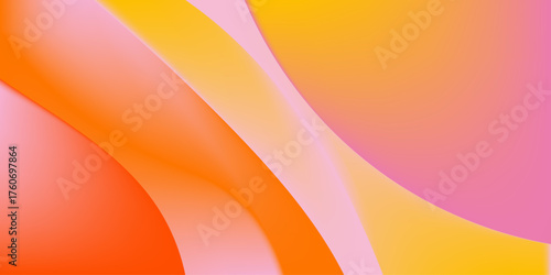 Vibrant orange and pink abstract fluid background with smooth gradient waves, modern and dynamic design