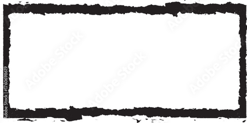 Abstract Black Ink Grunge Border Frame Vector Grunge frame border texture on isolate  vector design on transparent background.

