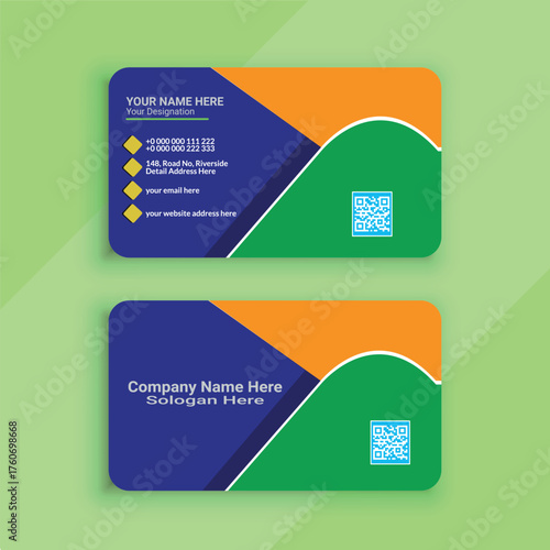 Professional Business Card Design Template Modern Clean Layout