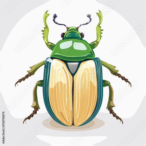 Käfer mit irisierenden grünen und goldenen Farben