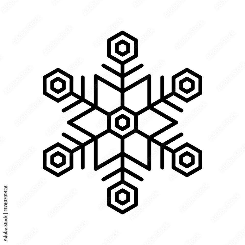 Fototapeta premium Snowflake outline icon. Vector graphics
