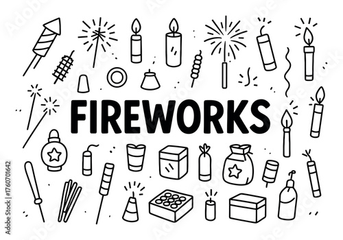 Fireworks Doodle Art