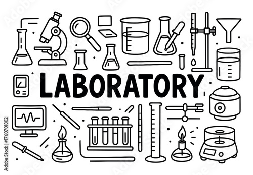 Laboratory Equipment Doodle