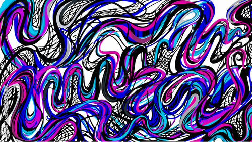 Vibrant Abstract Swirl Pattern with Neon Cyberpunk Colors