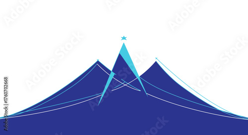 Abstract mountain peak illustration with a star design and minimalist style