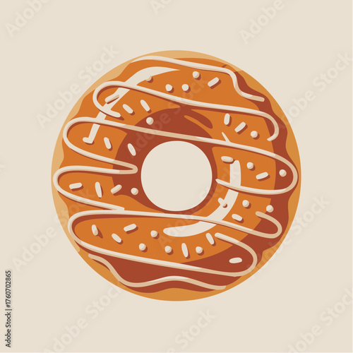 Vintage Pumpkin Donut Halloween Vector