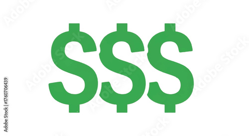 Green Dollar Signs Symbol of Wealth and Financial Success