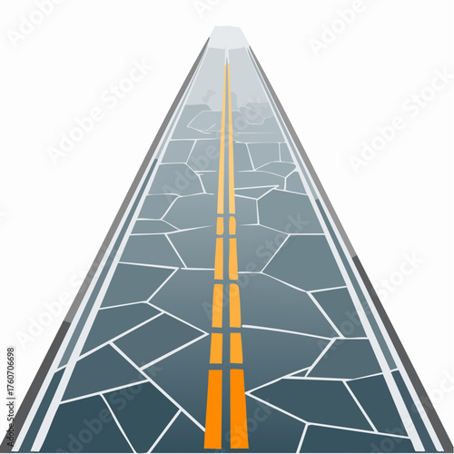 Straße mit rissiger Oberfläche