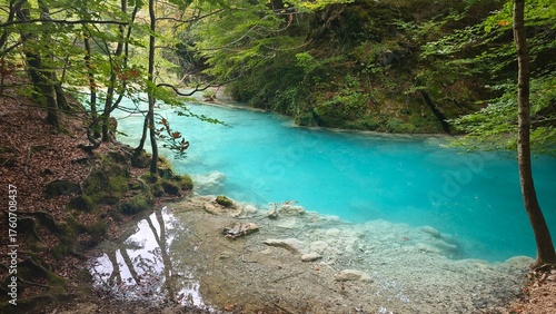 The urederra river in navarra, spain