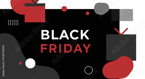 Abstract Black Friday banner promoting retail sales and discounts