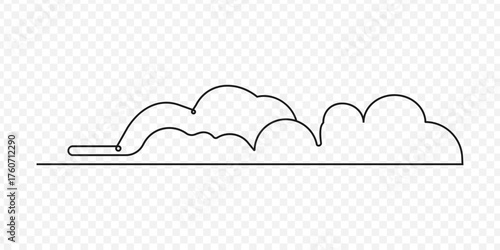Continuous one line drawing sky. Single line cloud