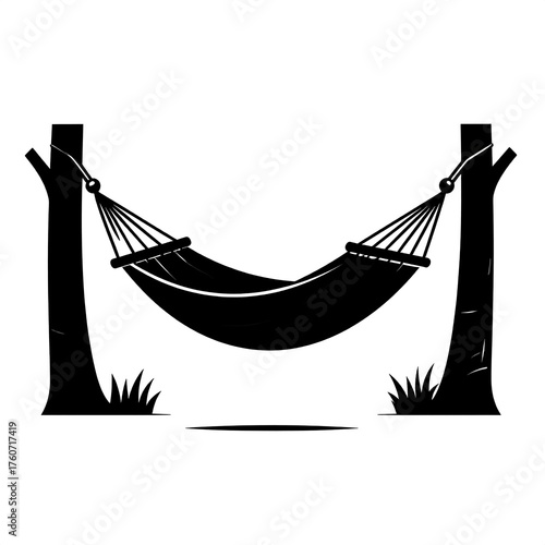 Hammock Relaxation - A Silhouette of Leisure and Tranquility.
