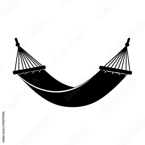 Hammock Silhouette - Relaxation and Leisure in Minimalist Design.