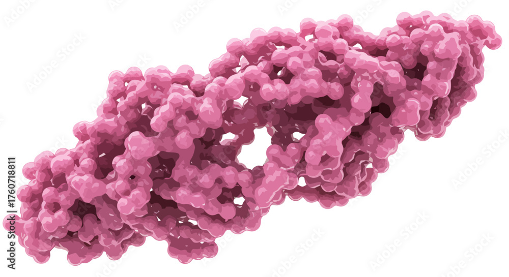 Fototapeta premium Abstract Molecular Structure Rendered in Pink with Detailed Texture