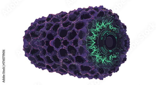 Abstract digital structure with glowing center