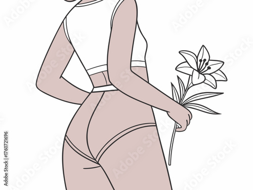 Periods of a young beautiful girl, these days, red days, menstruation, banner, hygiene, health care, women days, woman in menstrual panties Thrush