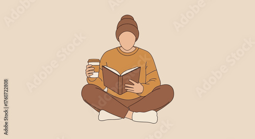 Meditating figure serene position with neutral background for wellness and mindfulness concepts