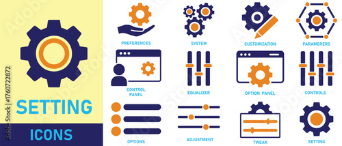 setting vector icon set. Isolated black gears mechanism and cog wheel on white background. Progress or construction concept. Cogwheel icons UI vector.
