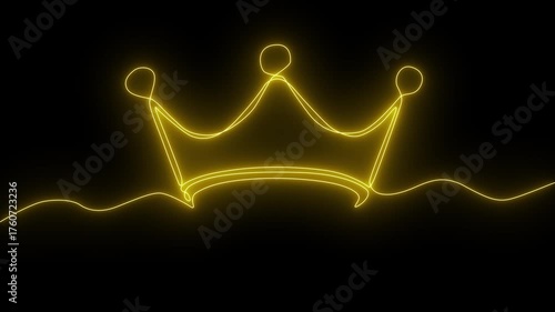 Hyper realistic animated a king queen crown animated king queen crown icon neon logo icon luxury 4k neon gold neon king queen crown animated king queen crown icon animation of king's crown 4k neon.