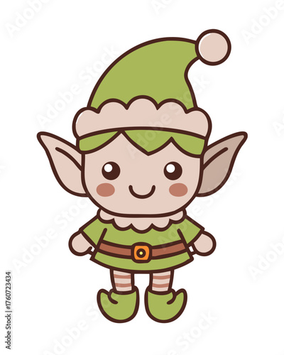 Christmas Elf Cartoon Character, Transparent PNG Vector